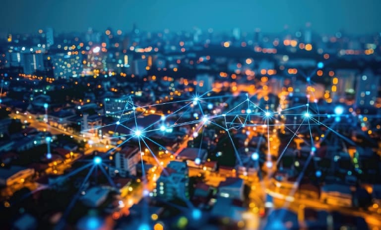 Cidade com redes conectadas