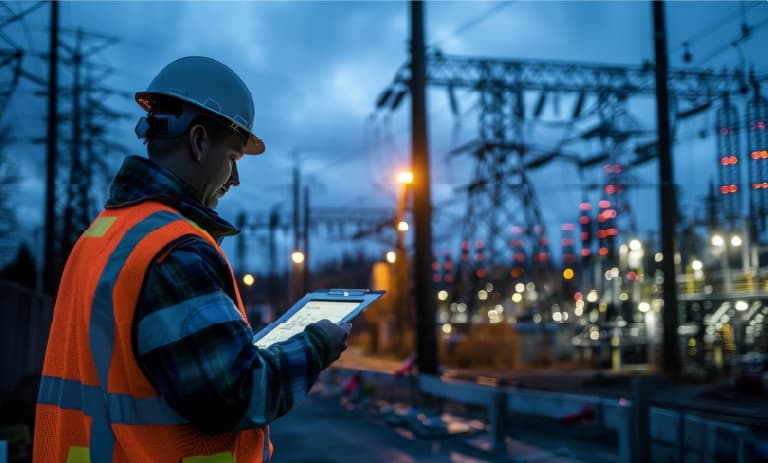 Funcionário de serviço avaliando a saúde do utilitário